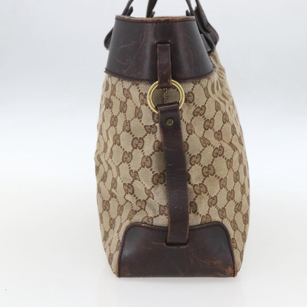 GUCCI GG Canvas Tote Bag Beige Gold 106251 Auth 162943 - Picture 3 of 16